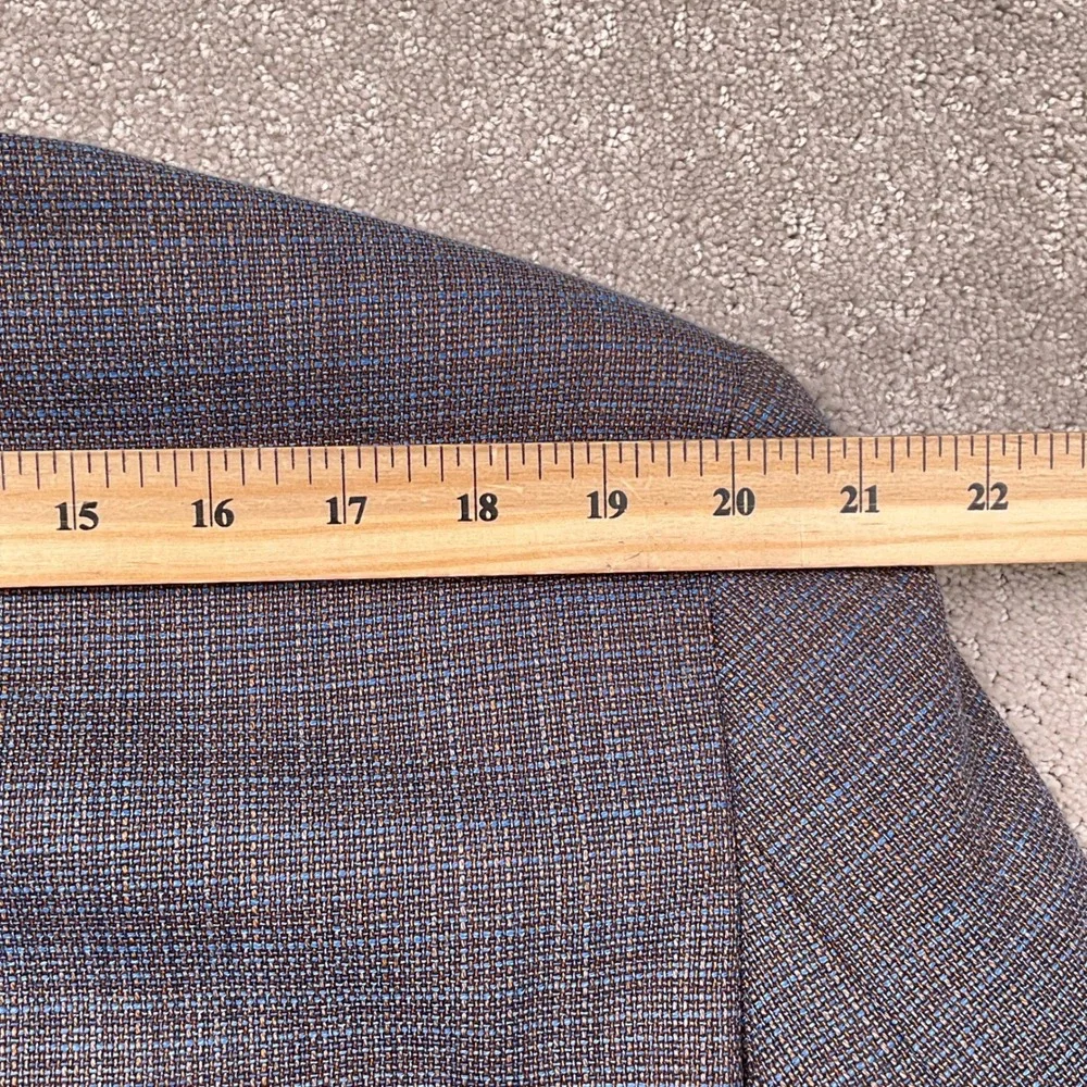 TailoRed Tessilstrona Blazer Men 48 Blue Tan Italian Wool Stretch Sport Coat‎
